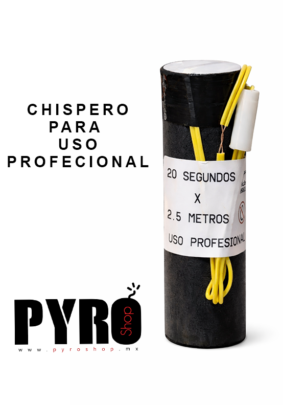 Chispero Lluvia Fria 20 segundos 2.5 metros | Pirotecnia fria para eventos